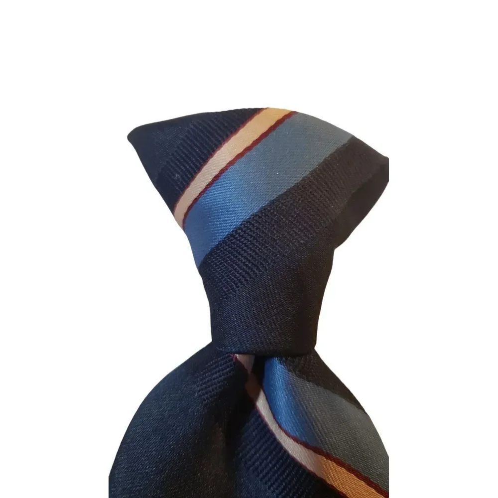Vintage SEARS MENS STORE - 70s-80s Blue Red‎ White Striped Clip-on Neck Tie